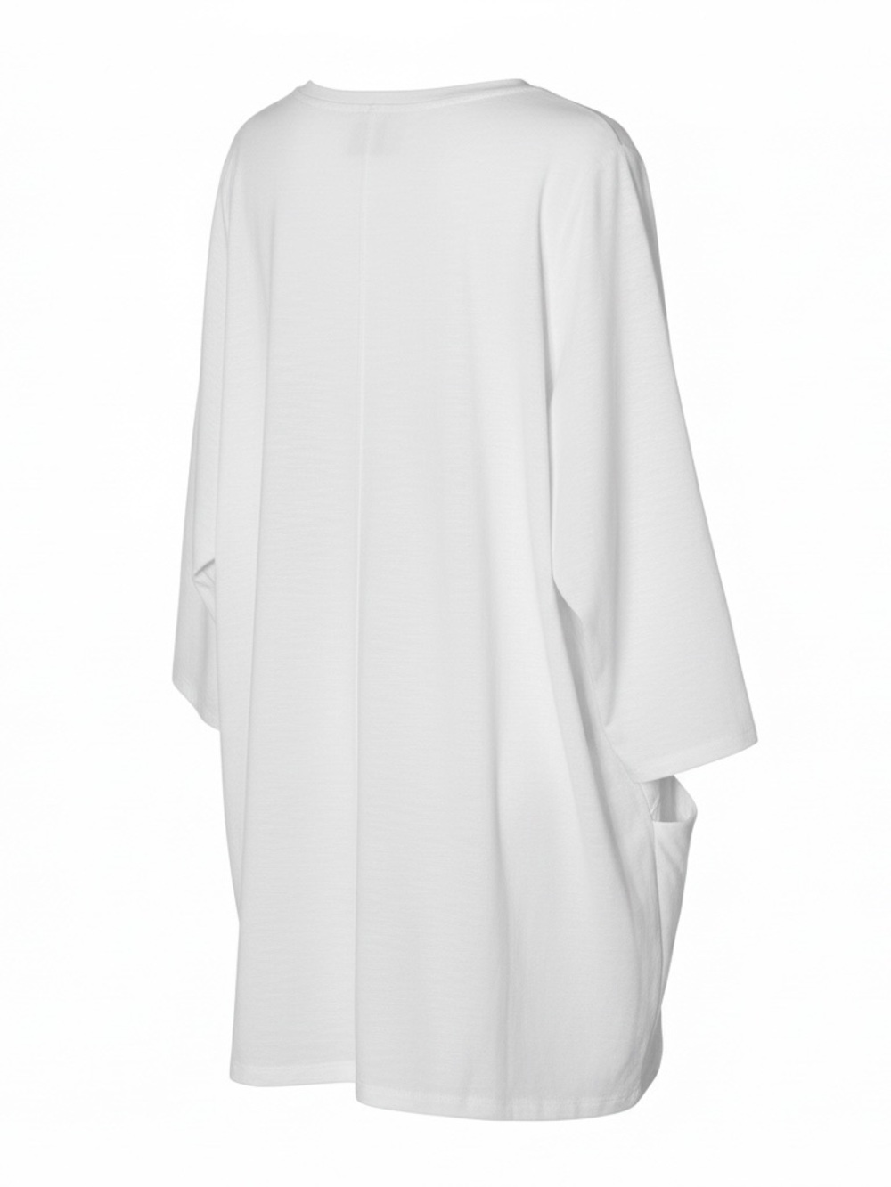 White Oversized V-Neck Tee with scoop pockets Size 1X - Picture 4 of 6